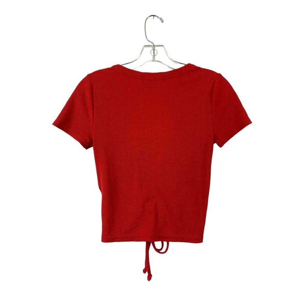 Faded Rose Women's Ruby Red Crop Top - Picture 2 of 4
